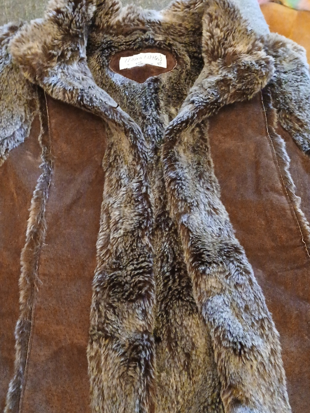 Live a Little Brown Faux Fur Trim Suede Sleeveless Vest